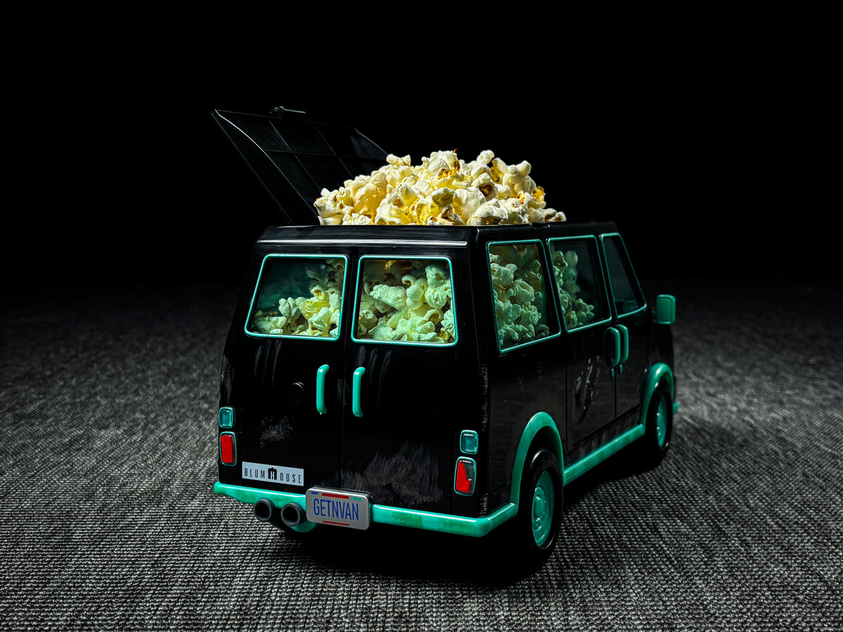 Blumhouse Van Popcorn Bucket with Stickers and Fog