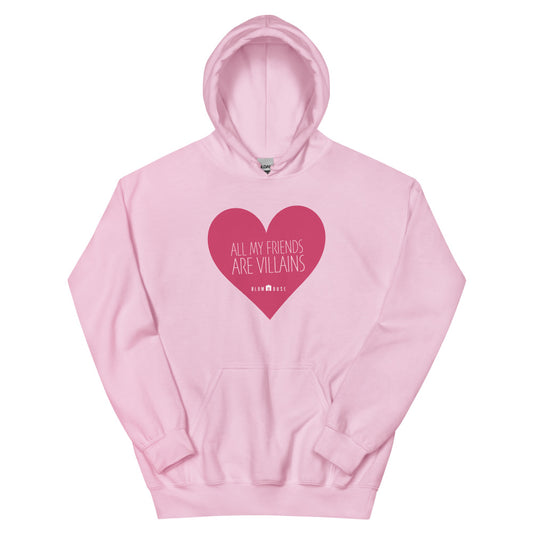 Blumhouse all my friends are villains valentine's hoodie - light pink