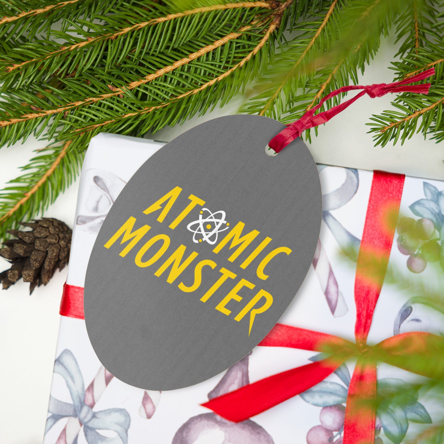 Atomic Monster Wooden Holiday Ornament